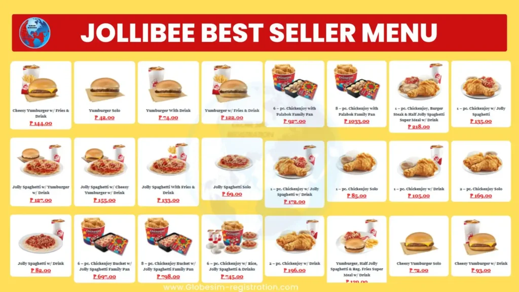 Jollibee Best Sellers Menu Prices