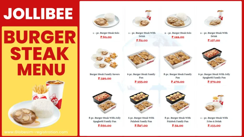 Jollibee Burger Steak Price